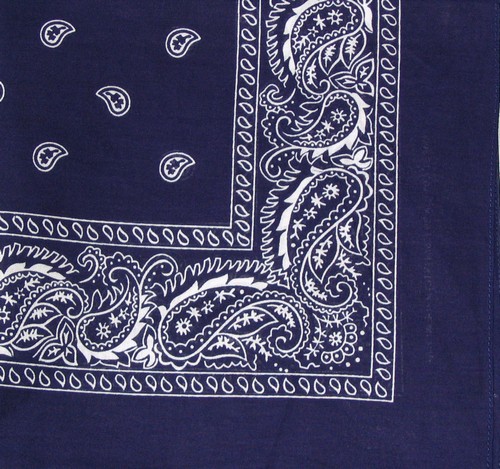 Navy Paisley Cotton Bandana in Bulk from seagullintl.com